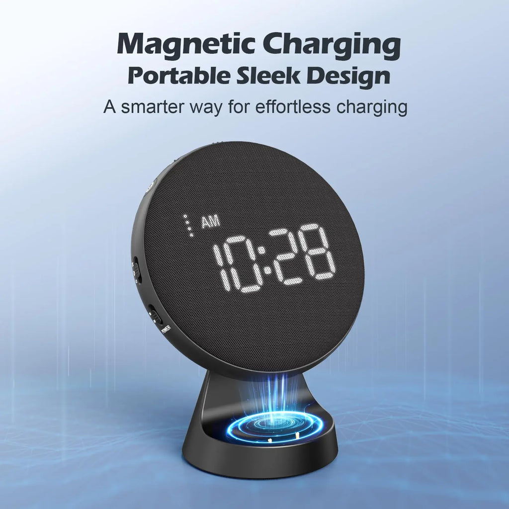 Awakening Alarm Clock Loud Bed Shaker Vibrating Alarm Clock for Hearing Impaired Heavy Sleeper Teens Wireless Magnetic Charging