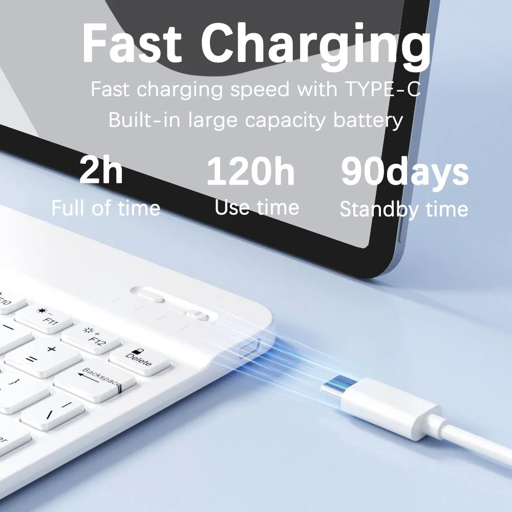 Wireless Bluetooth-compatible Keyboard For Android iOS Tablet Ultra-Thin 78 Keys Rechargeable Portable Compact Design for iPad