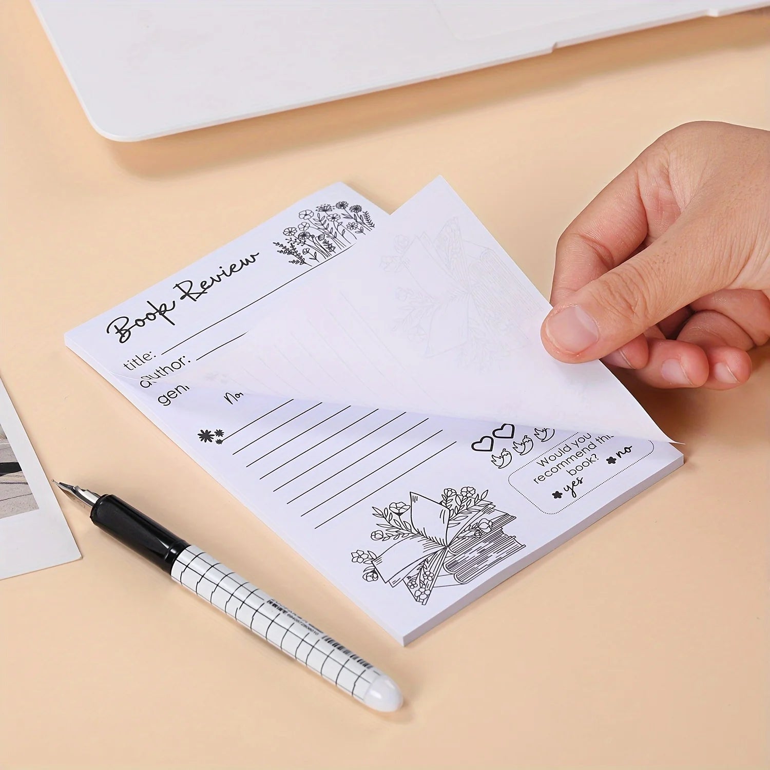 1/2 Pcs Fun Book Review Notepad, perfect gift for book lovers and everyday office use, great for organizing ideas and memos!