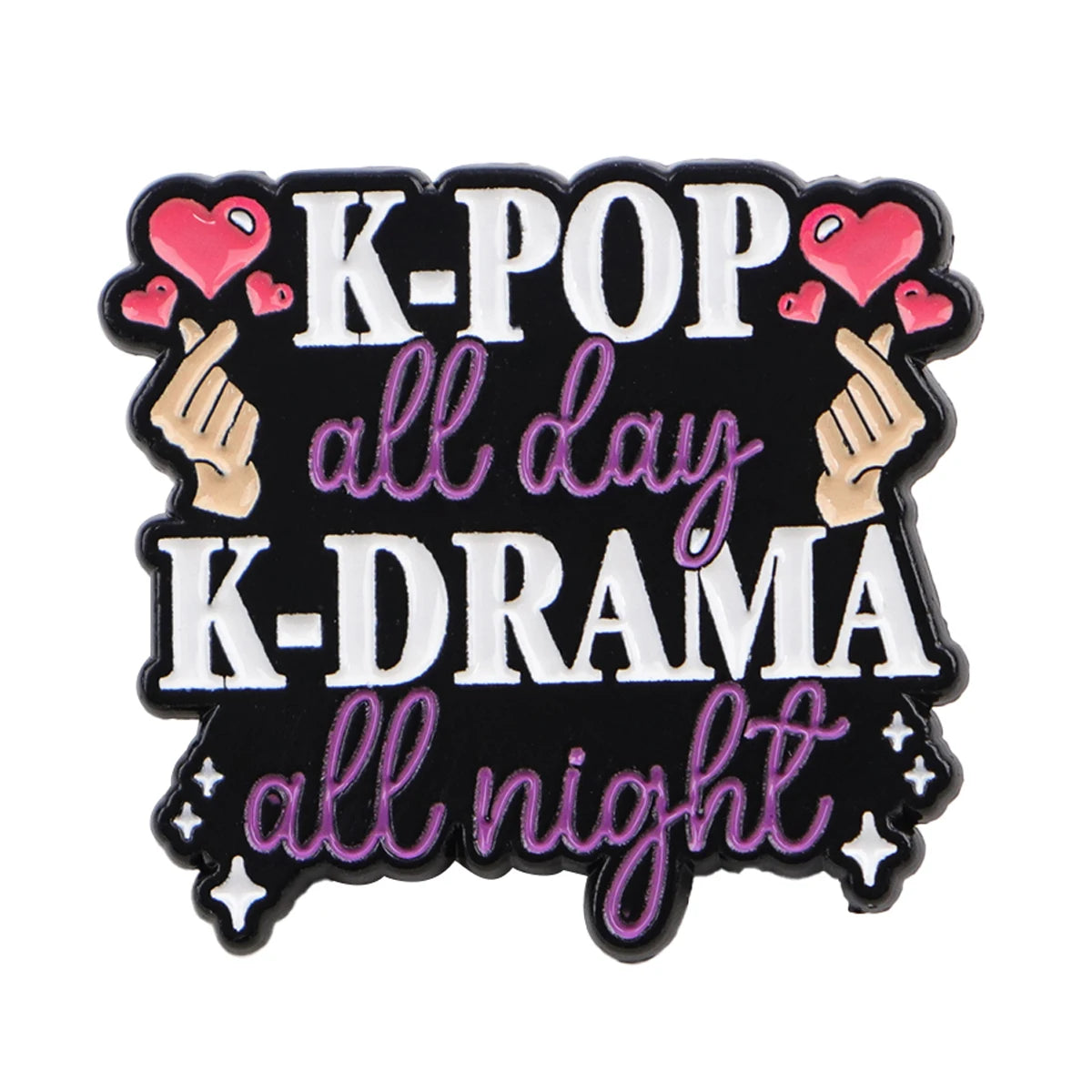 Funny Quotes 'K-POP K-DRAMA' Enamel Pins Sun Moon Brooch Lapel Pin Badge on Backpack Clothing Accessories Fashion Jewelry Gifts