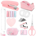 Office Supplies Set Desk Accessories Stapler Set Staple Driver Tape Holder Ruler Labels Office Scissors For Students Office Use