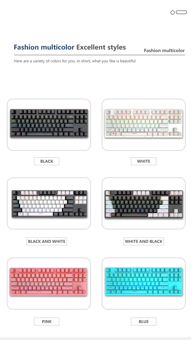 Backlit Gaming Mechanical Keyboard Gamer Mechanic Kit RGB PC USB Wired Keypad Keybord Ergonomic Computer Key Board Mini Teclado