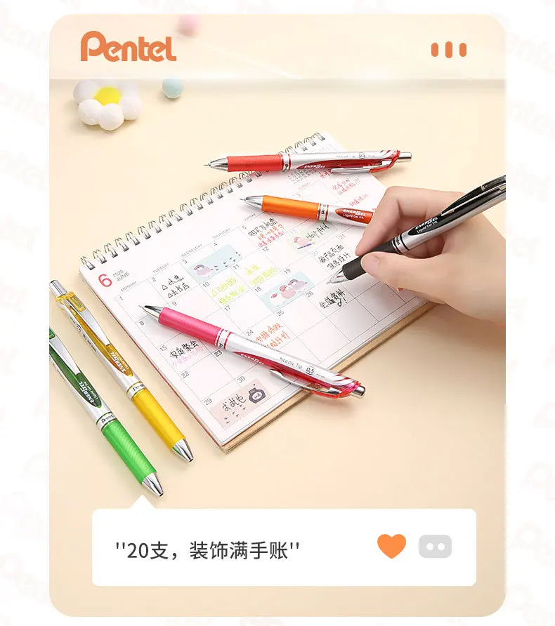 Pentel  BLN75 Gel Pen 20th Anniversary Smooth And Quick-drying Press Water Pen For Students With 0.5mm Japanese Stationery
