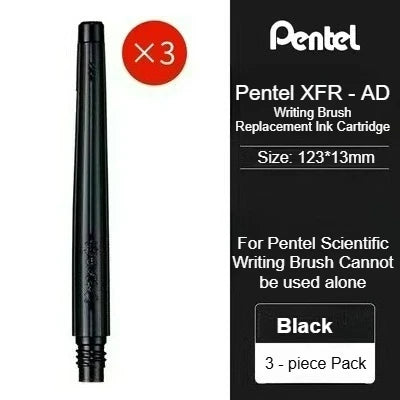 PENTEL Scientific Writing Portable Brush Pen Soft - tipped Calligraphy Practice Pen Refillable Ink Small Regular Script