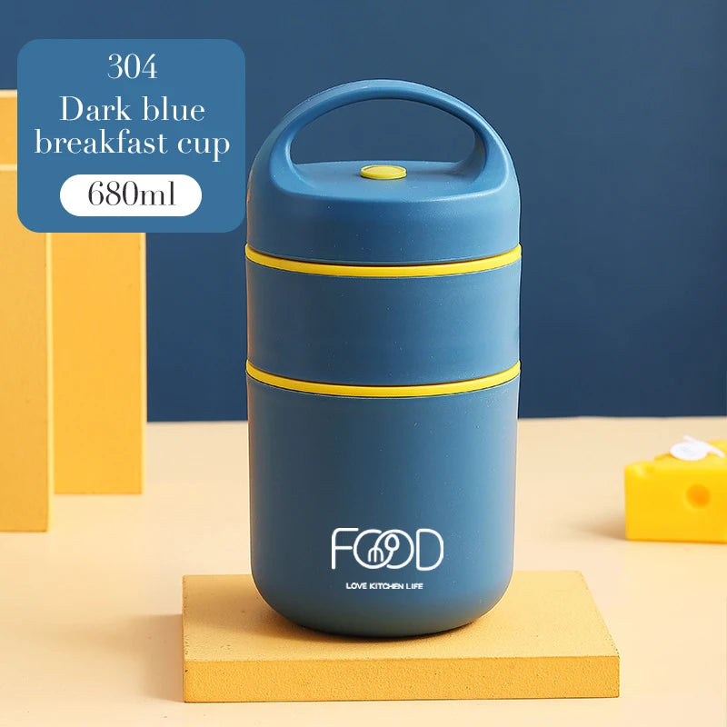 Lunch Boxes Lunch Bag 304 Stainless Steel Lunch Box For Kids Lunch Bags  Portable Folding Spoon Lunch Box Kids Thermal Bento Box