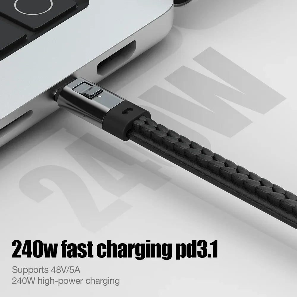 Portable Keychain USB C Charger Cable Short 240W 5A Fast Charging Cord  Type C Short Charging Cable for Phone MacBook Android