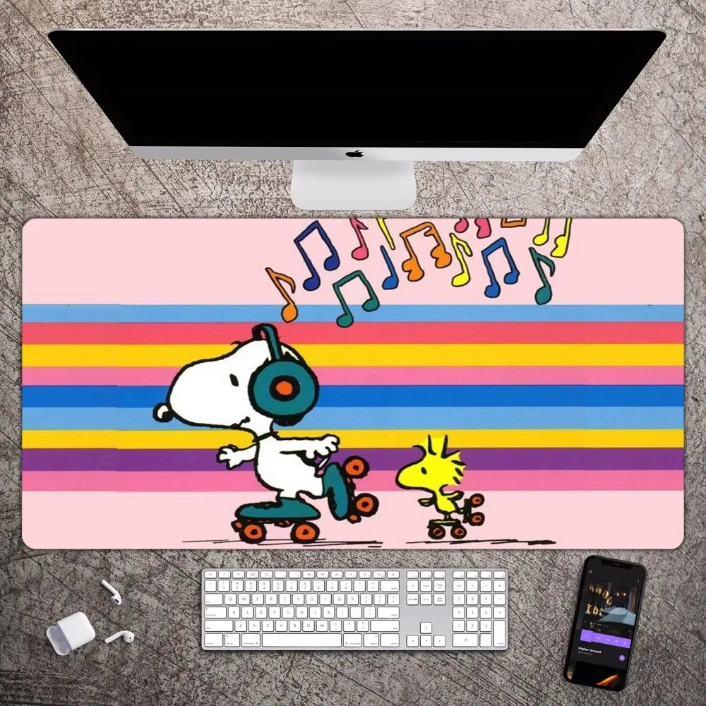 S-Snoopy Cartoon Cute Mousepad Large Gaming Compute Gamer PC Keyboard Mouse Mat