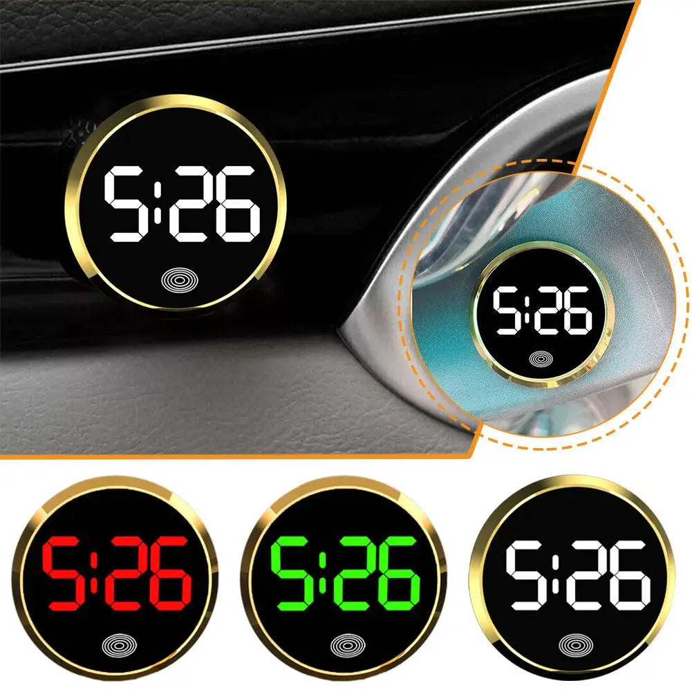 LED Car Clock Luminous Automobiles Internal Stick-On Mini Digital Clocks Auto Ornament Car Accessories