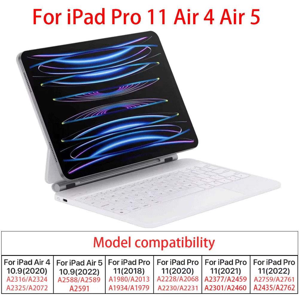 Wireless keyboard for iPad Pro 11 10.9 Air 4 Air 5 for iPad 11th 10th Generation Pro 12.9 6th 5th 4th 3rd Gen 13 M4 Smart Covers