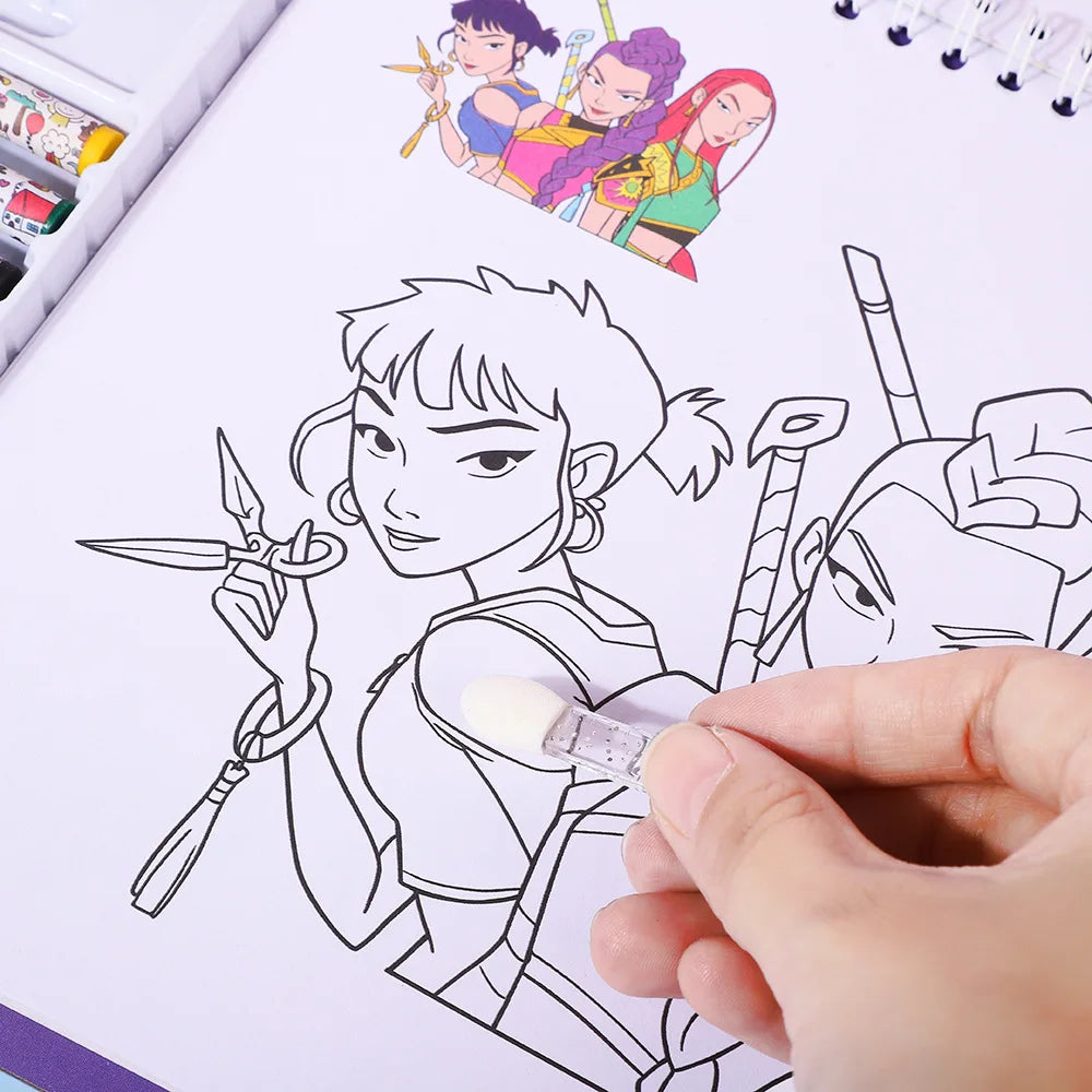 K-POP Color Pencils Coloring Book - Purple Version - Singing Queen Coloring Book - Art Book - Safe Painting Coloring Book - Graf