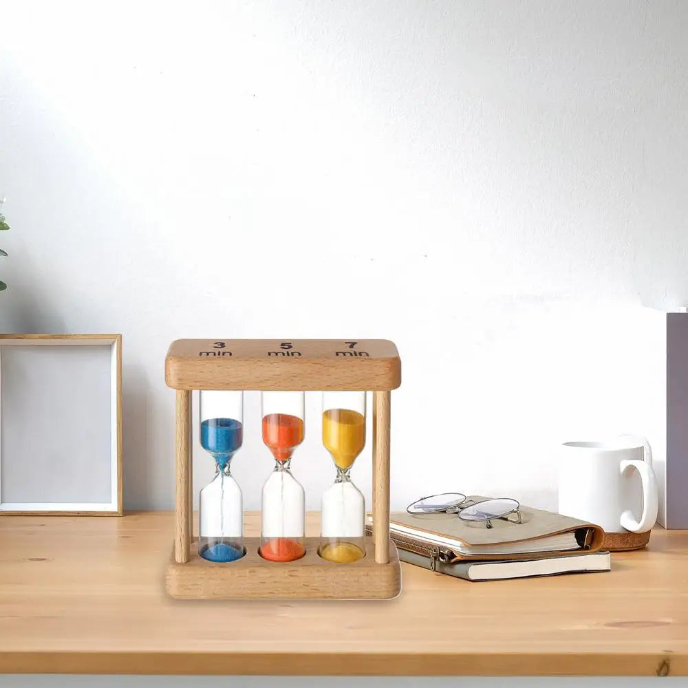 1Min 3Min 5Min 7Min Sand Timer Set Wooden Hourglass Sandglass Sand Clock for Cooking Classroom Exercise Home Office Decoration