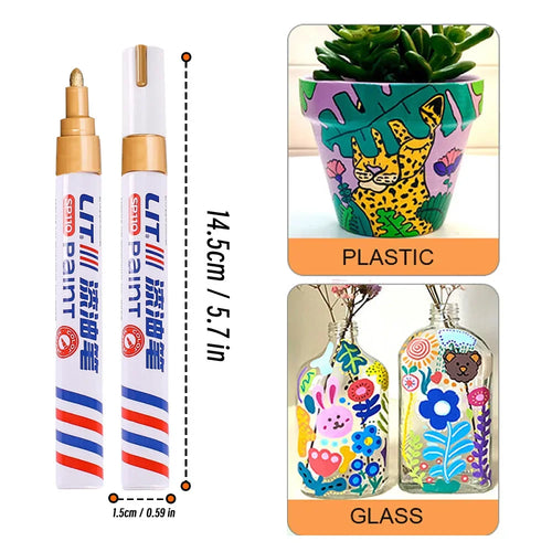 3mm 10p Colorful 8 Colors Permanent Paint Marker Waterproof White Markers tire tread rubber fabric Paint metal Paint Marker Pens