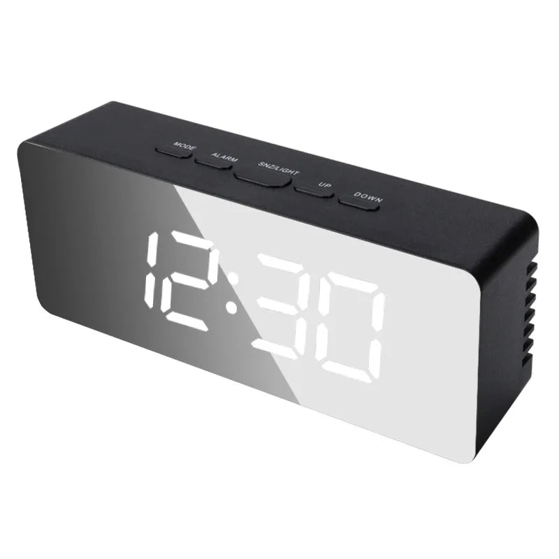 Digital Alarm Clock LED Electronic Desktop Clock with Temperature for Bedroom Home Office Teens Kids