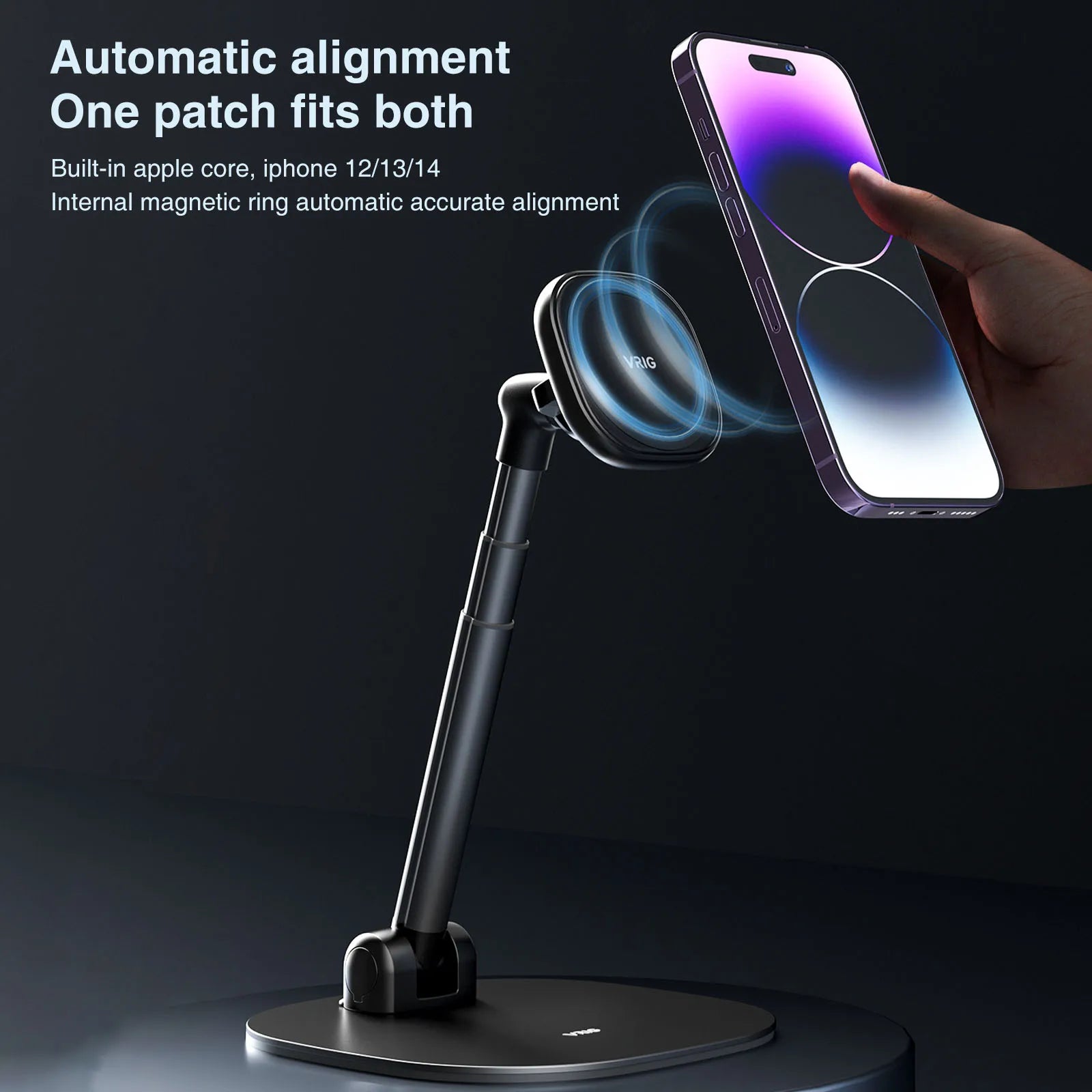 UURig VRig Desk Wireless Charging Magnetic Phone Stand for Office/Home for Magsafe iPhone 16 15 14 13 12 Androi HUAWEI Xiaomi