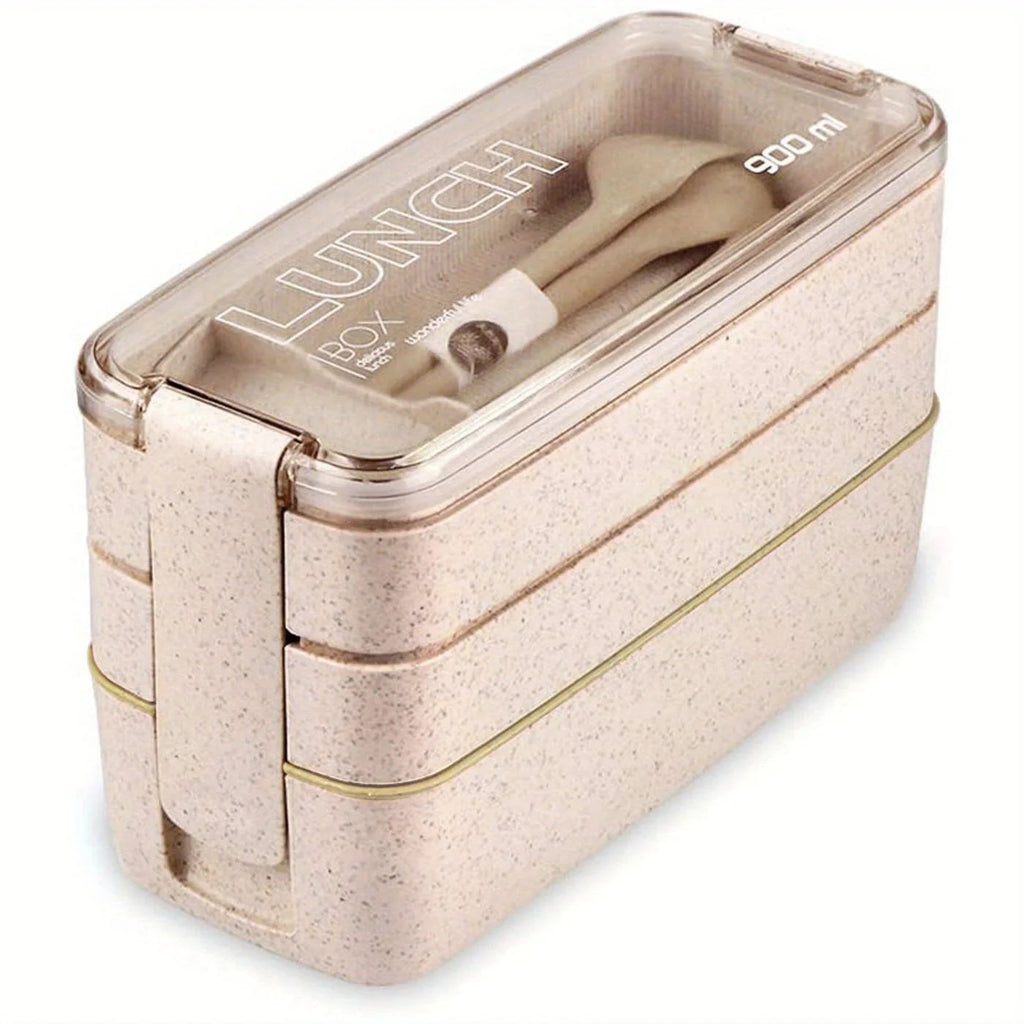 3 Layer Lunch Box Healthy Material Lunchbox for Kids Bento Box  Microwave Safe Food Container with Handle Free Shipping 900ML