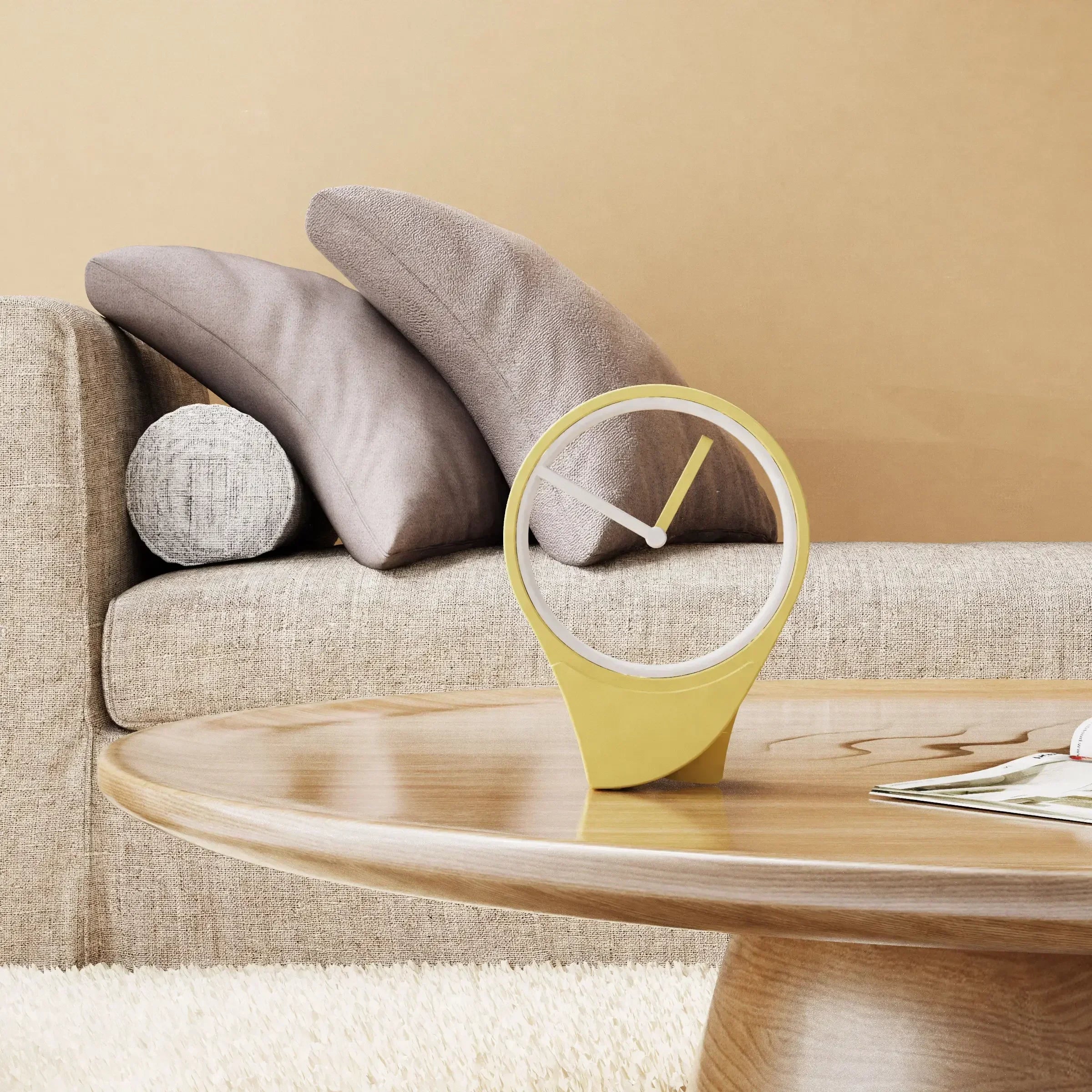 Modern Floating Dial-Free Clock Creative Simple Desktop Decoration Small Clock for Home and Office Ornament Black Technology