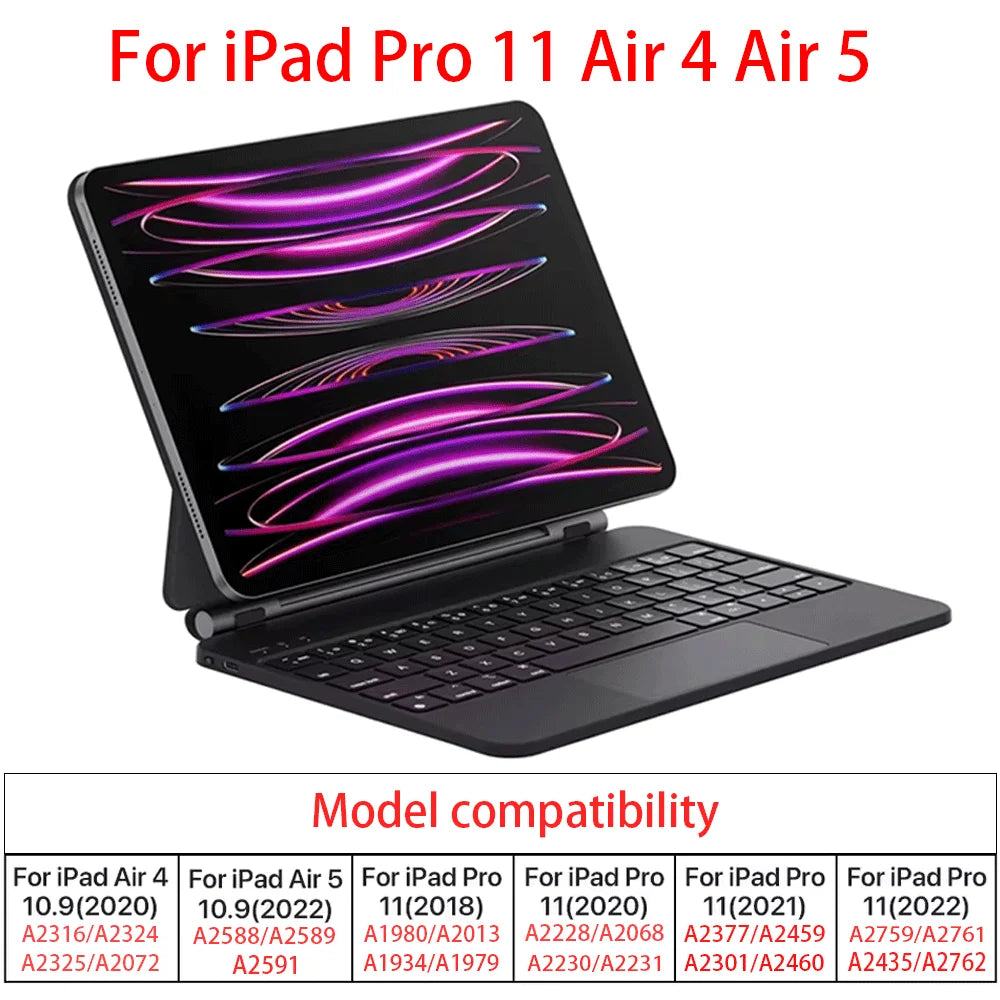 Wireless keyboard for iPad Pro 11 10.9 Air 4 Air 5 for iPad 11th 10th Generation Pro 12.9 6th 5th 4th 3rd Gen 13 M4 Smart Covers