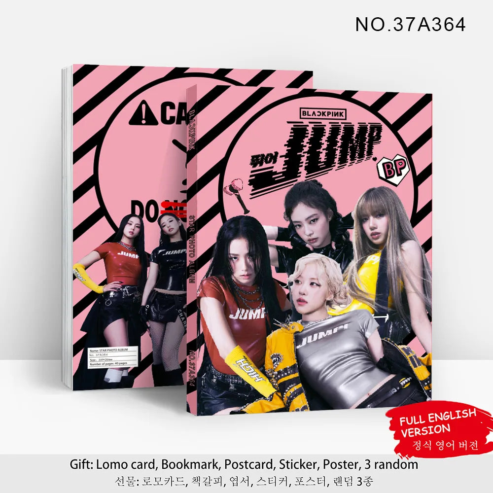 80-page K-pop girl group photobook with lyrics, magazine photo collection, 92 photo cards, celebrity LOMO cards, gift