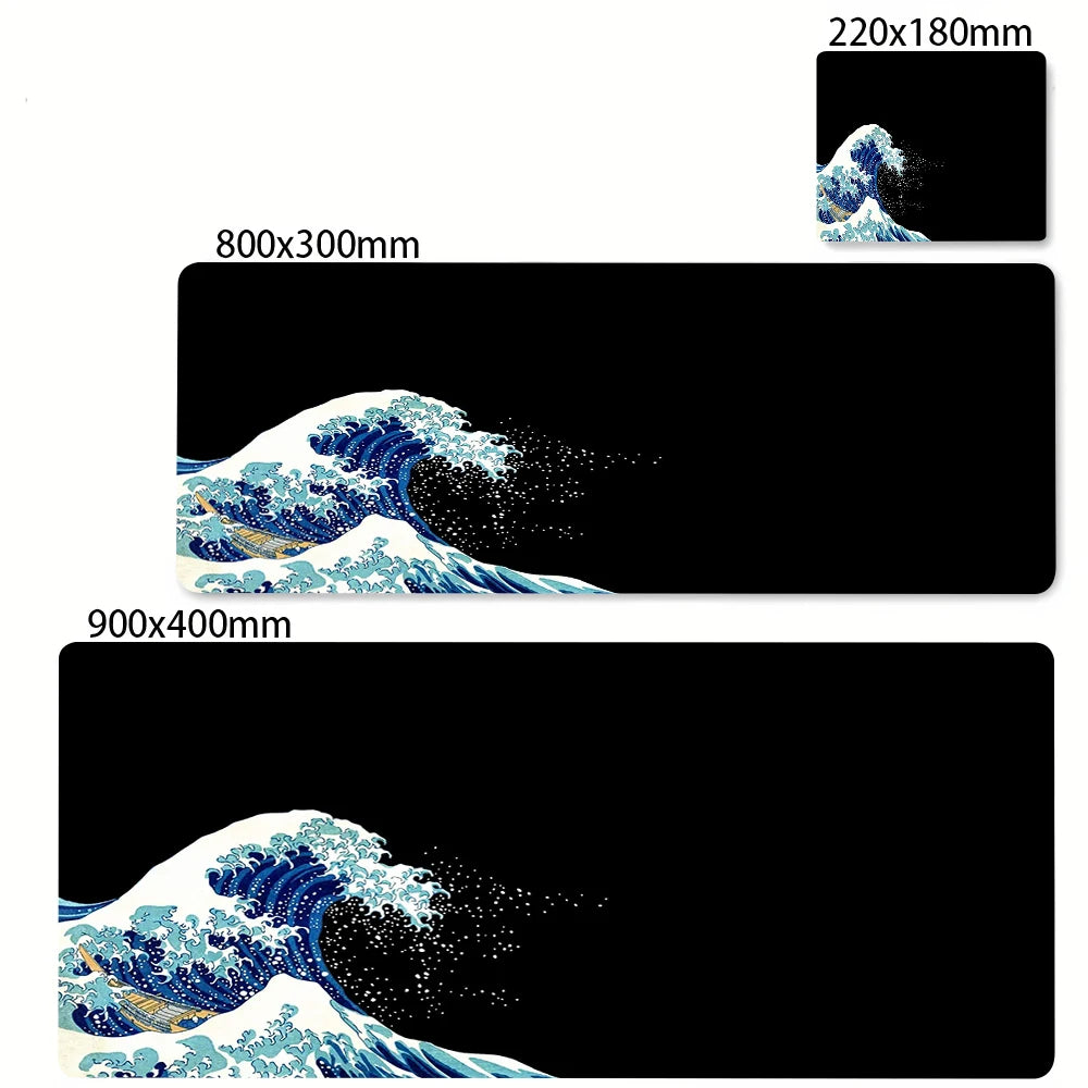 Large Mousepad Japan Great Wave Mousepads Keyboard Mat Deskpad Pc Game Desk Mats Company Mouse Pad Minimalist White Mouse Mats