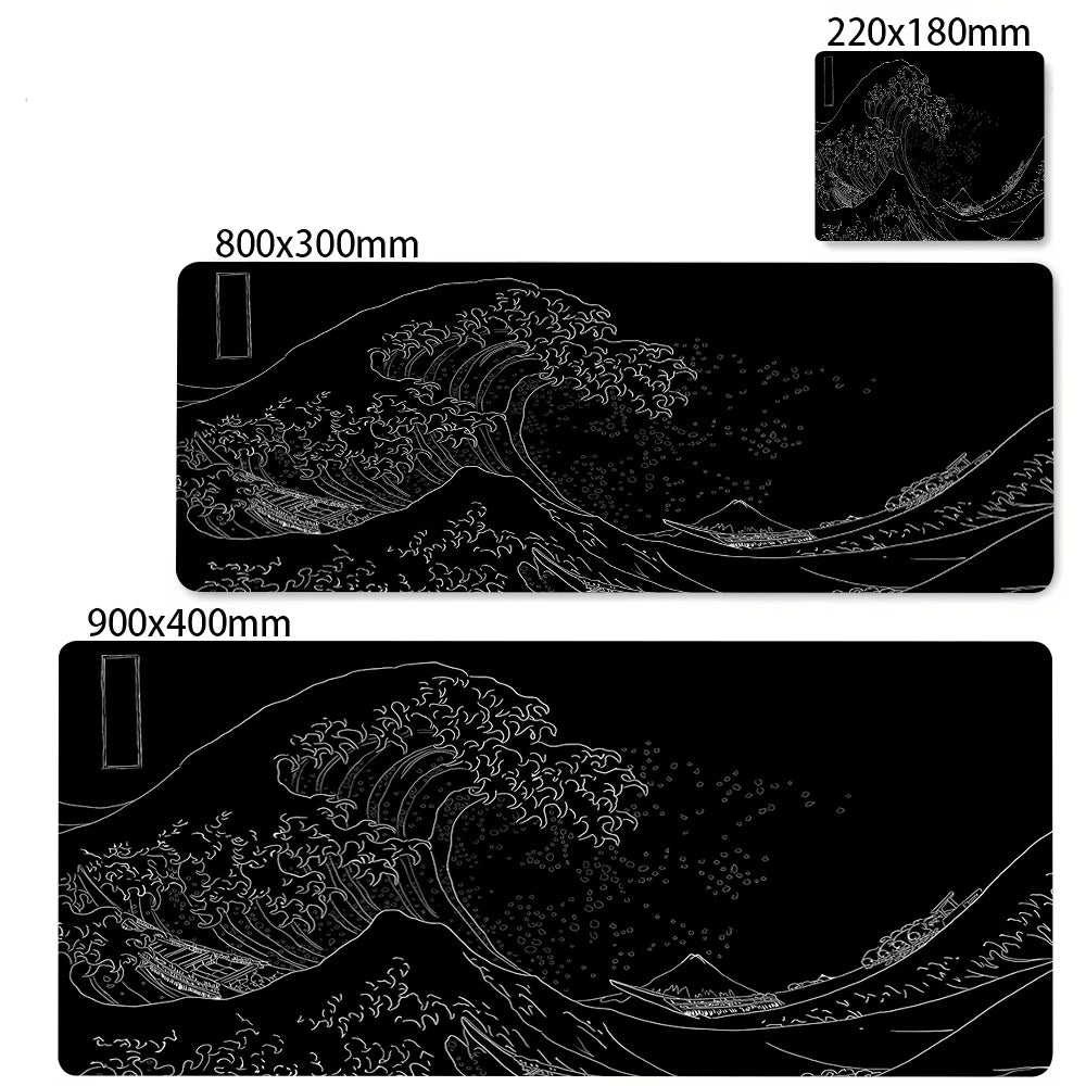 Large Mousepad Japan Great Wave Mousepads Keyboard Mat Deskpad Pc Game Desk Mats Company Mouse Pad Minimalist White Mouse Mats