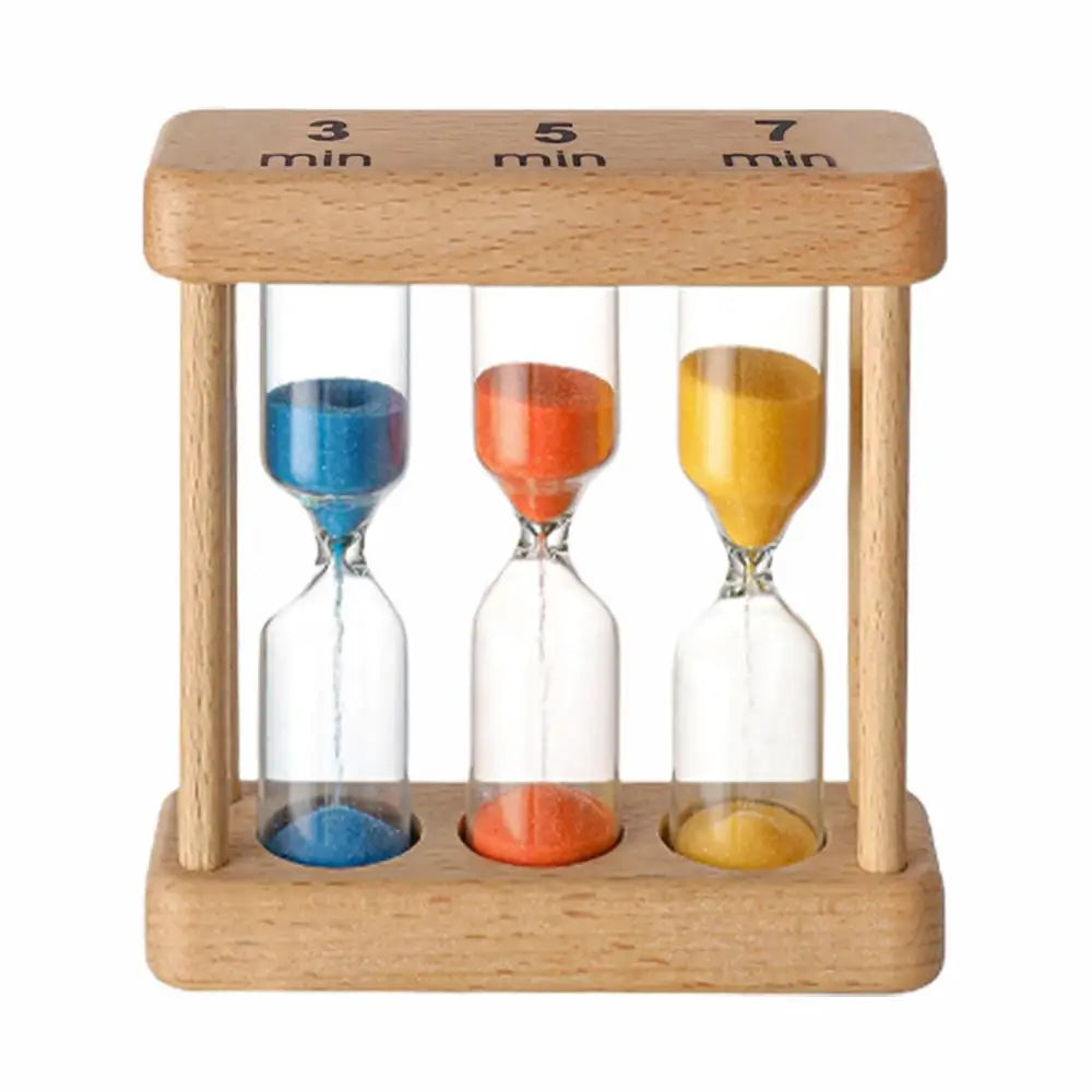 1Min 3Min 5Min 7Min Sand Timer Set Wooden Hourglass Sandglass Sand Clock for Cooking Classroom Exercise Home Office Decoration