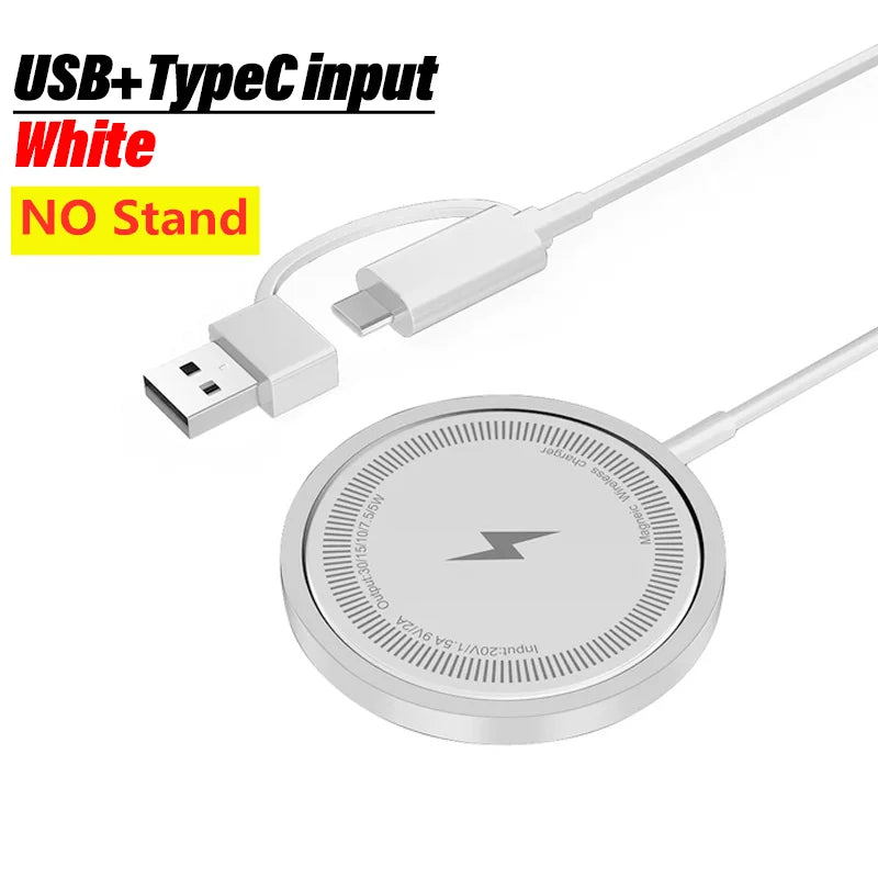 100W For Magsafe Wireless Charger Desk Phone Charge Pad Fast Charging Station For iPhone 17 16 15 14 13 Pro Max AirPods 4/3 Pro