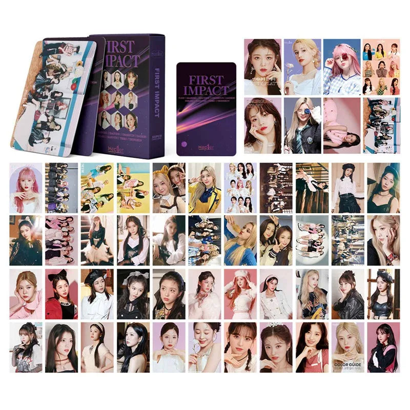 55PCS/Set Kpop Kep1er New Album First Impact Photo Lomo Cards Postcard Cute Group Idol Cards Photo Prints Pictures Fans Gift