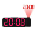 USB Powered Projection Alarm Clock TEMP Date Night Mode Power-off Memory Table Clock 2 Display Modes 12H/24H LED Digital Clock