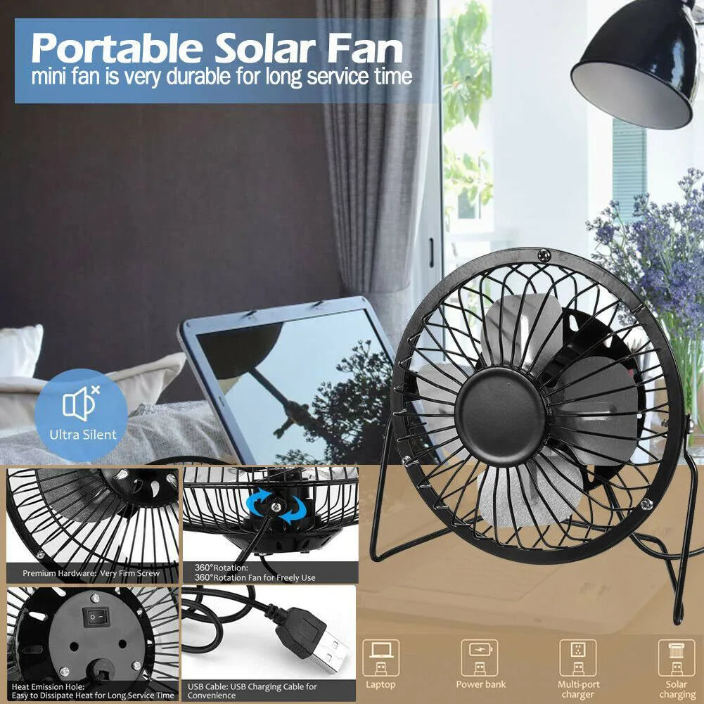 4 Inch Desk Fan Portable Home Office Desktop Fan Mini USB Rechargeable Fan 360 Degree Rotatable Fan Portable USB Fan