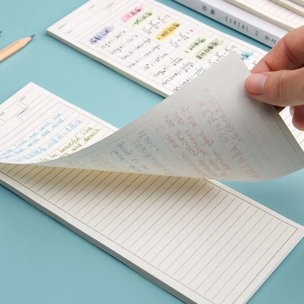 Simple Non-sticky Long Notepad 50 Sheets Stationery Memo Pad Note Paper Gift