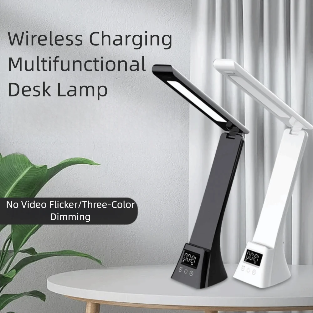 Dimmable Multifunctional Desk Lamp Folding Design Rechargeable Wireless Charging Desk Lamp Modern Style Multi Functional