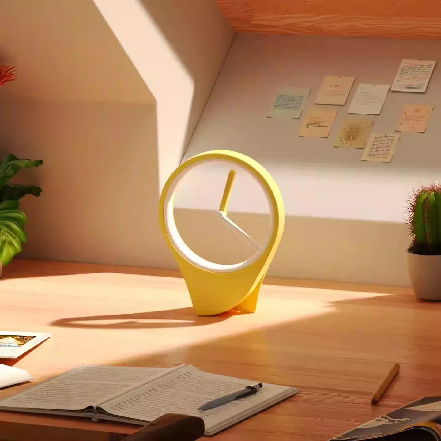 Modern Floating Dial-Free Clock Creative Simple Desktop Decoration Small Clock for Home and Office Ornament Black Technology