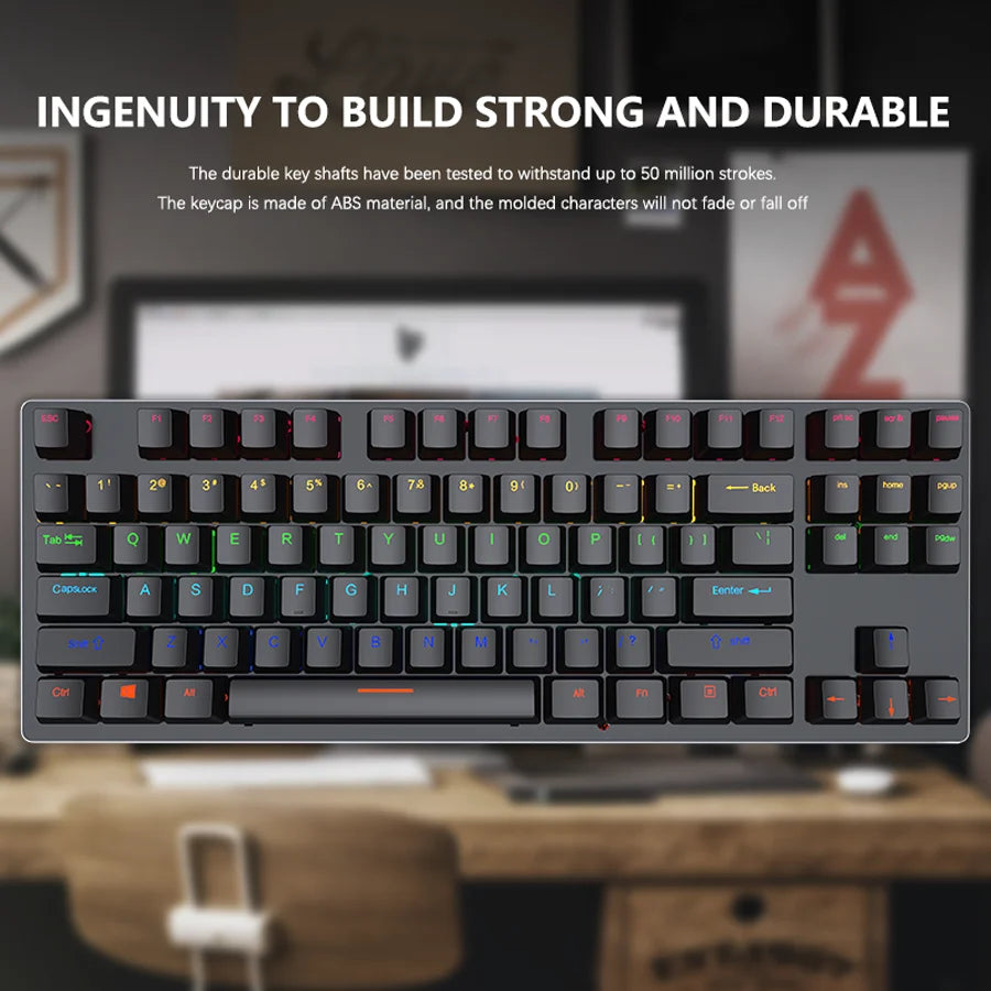 Backlit Gaming Mechanical Keyboard Gamer Mechanic Kit RGB PC USB Wired Keypad Keybord Ergonomic Computer Key Board Mini Teclado