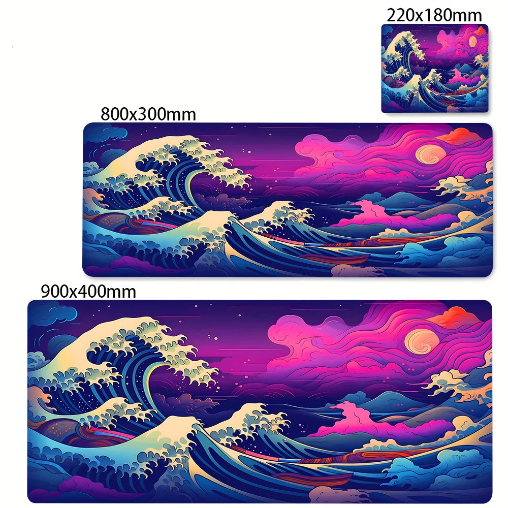 Large Mousepad Japan Great Wave Mousepads Keyboard Mat Deskpad Pc Game Desk Mats Company Mouse Pad Minimalist White Mouse Mats