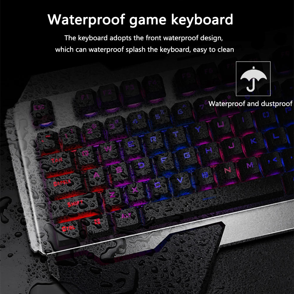 Wireless Gaming Keyboard Mouse with Smartphone Stand Rgb Backlit Metal Panel Bluetooth Gamer Mice Laptop Keyboard Accessories