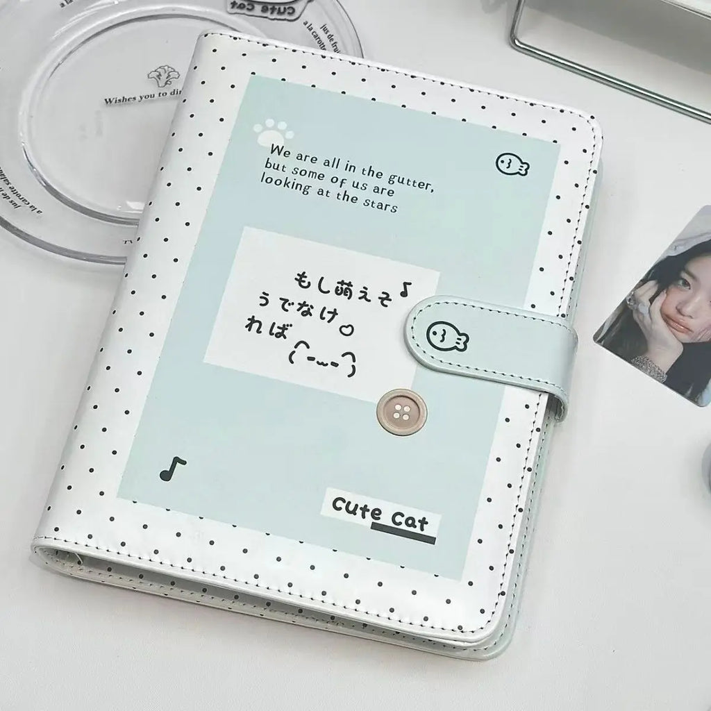 K-Pop A5 Photo Card Album Korean Style PU Leather Binder for Polaroid 3-Inch Pictures IDOL Photo Collectible 포카 바인더