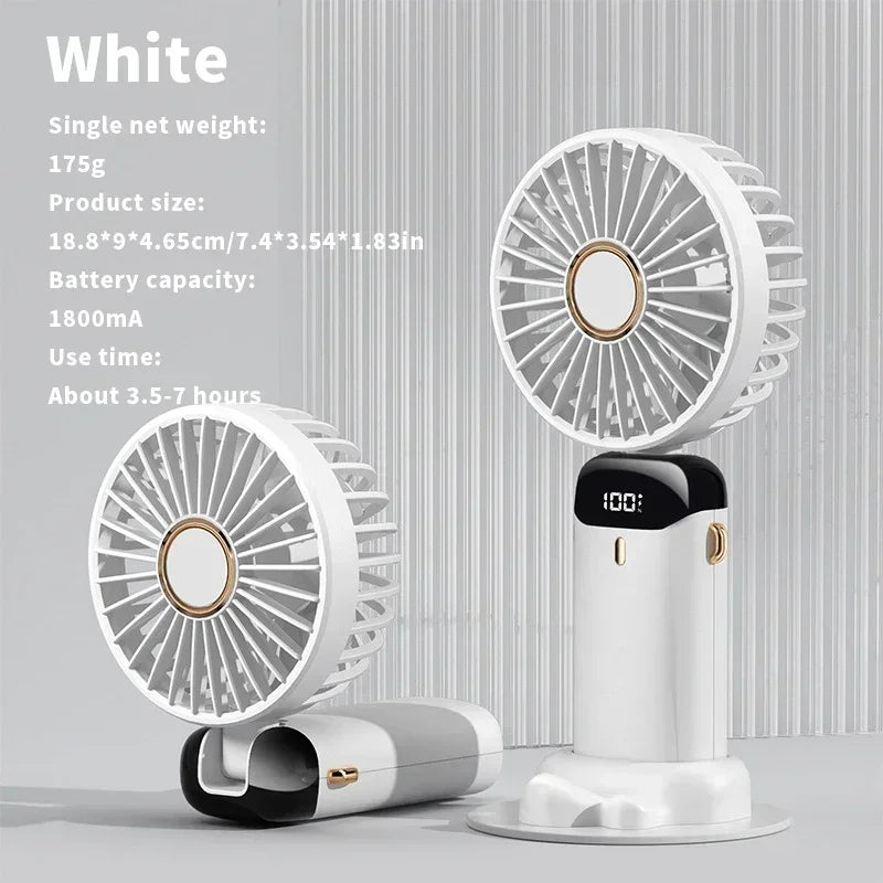 5 Speed with USB Rechargeable Battery Desk Outdoor Neck Hanging Fan ﻿Foldable Handheld Portable Fan Mini Foldable HandFan