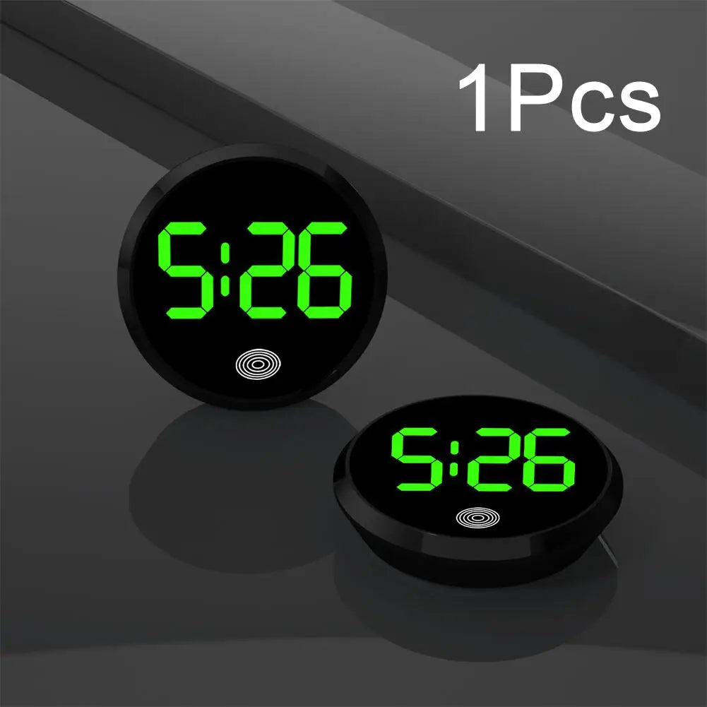 LED Car Clock Luminous Automobiles Internal Stick-On Mini Digital Clocks Auto Ornament Car Accessories