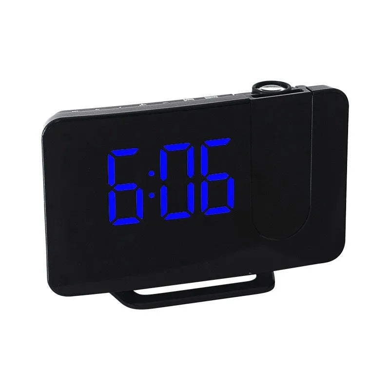 Bedroom Projection Alarm Clock, Digital Clock Radio with Projector, FM Radio, Adjustable Brightness, USB Port, Dual Alarms