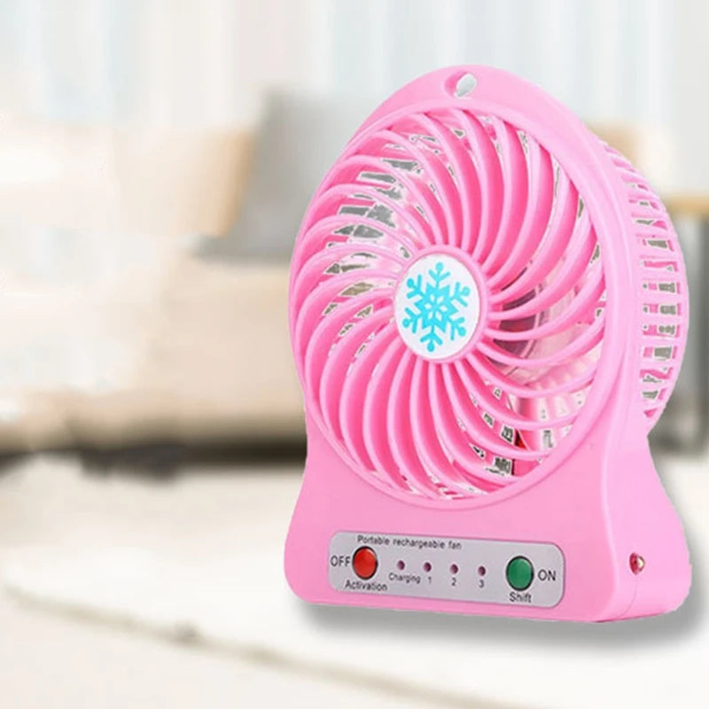 Portable Rechargeable Mini Fan Air Cooler Mini Desk Fan USB Cooling Rechargeable Handheld Fans Green