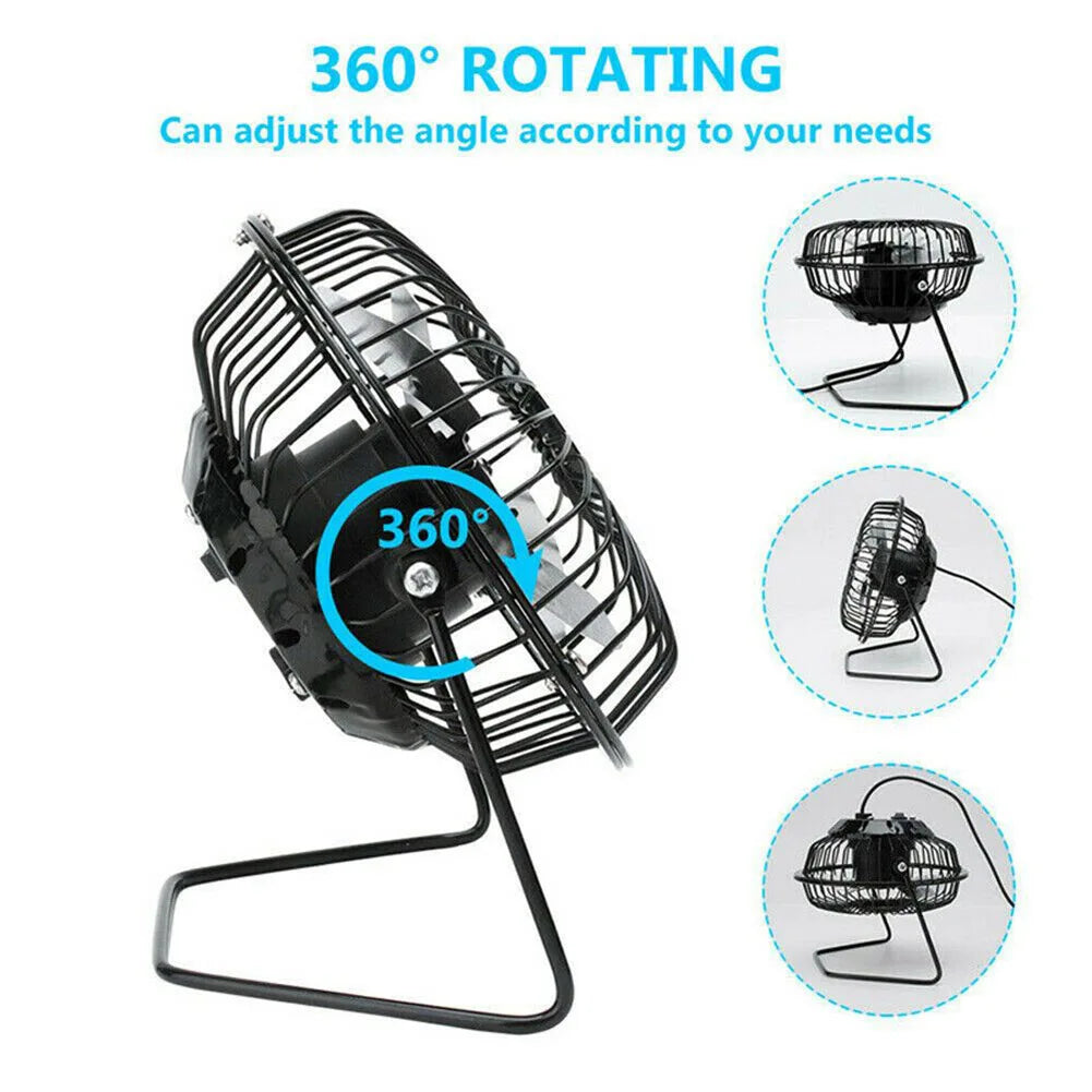 4 Inch Desk Fan Portable Home Office Desktop Fan Mini USB Rechargeable Fan 360 Degree Rotatable Fan Portable USB Fan