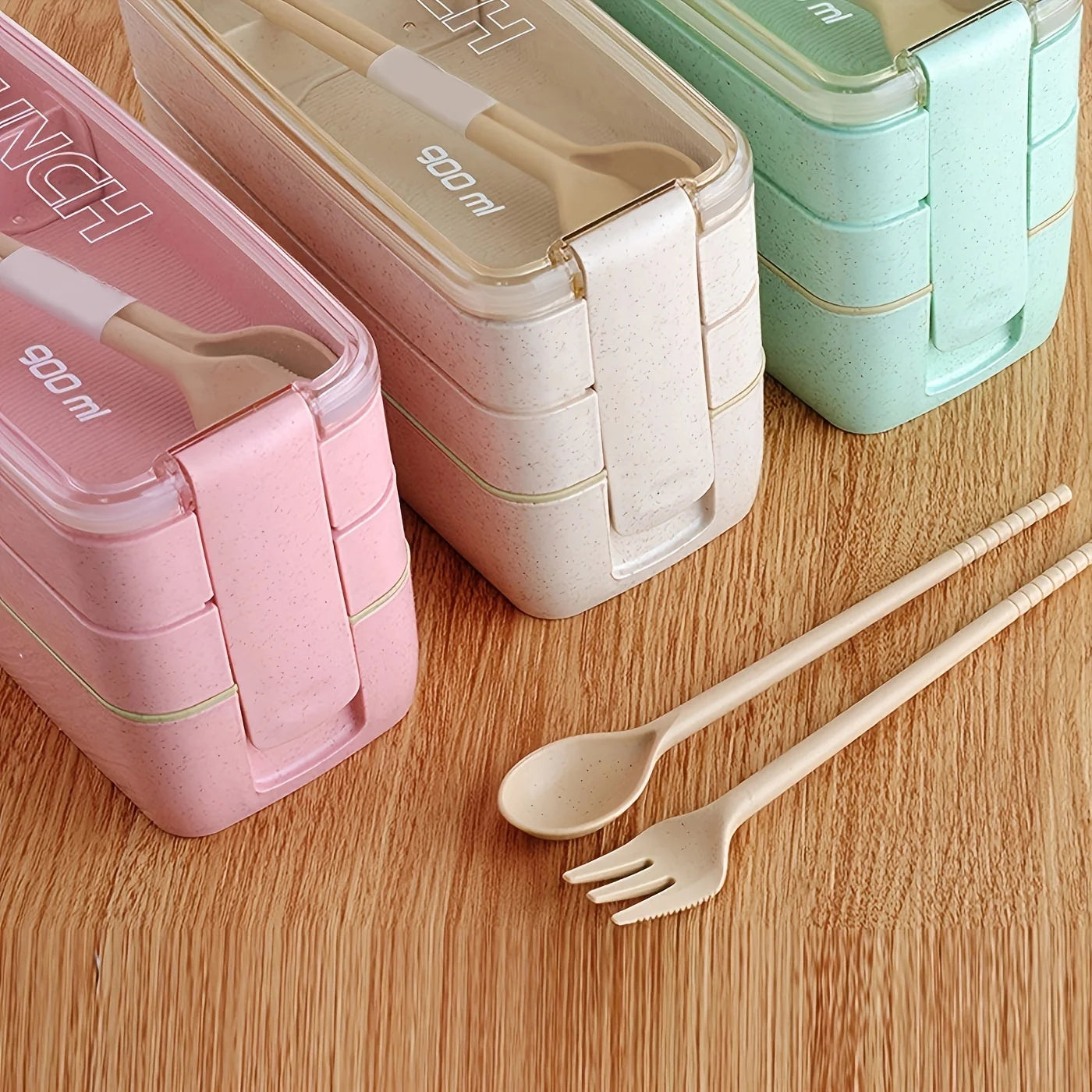 3 Layer Lunch Box Healthy Material Lunchbox for Kids Bento Box  Microwave Safe Food Container with Handle Free Shipping 900ML