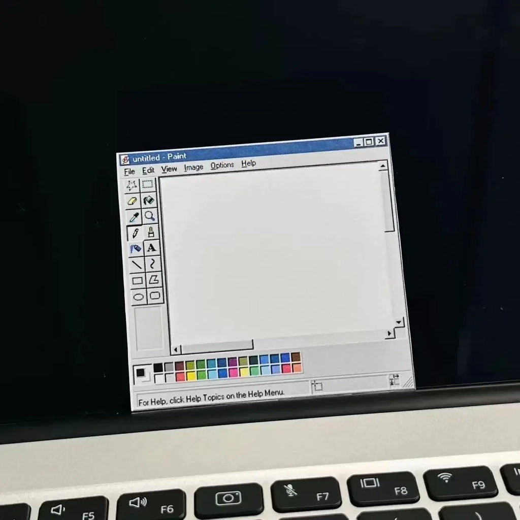 50-Page Retro Computer Drawing Tools Pattern Notepad Classic Design, Minimalist Color Scheme Back-to-School Season Notepad