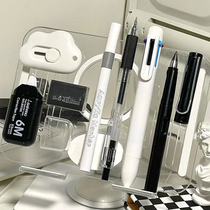 Multifunctional Stationery Set,Sticky Note,Acrylic Pen,Utility Knife,Correction Tape,Eraser,Pencil,Gel Pen,Student Stationery