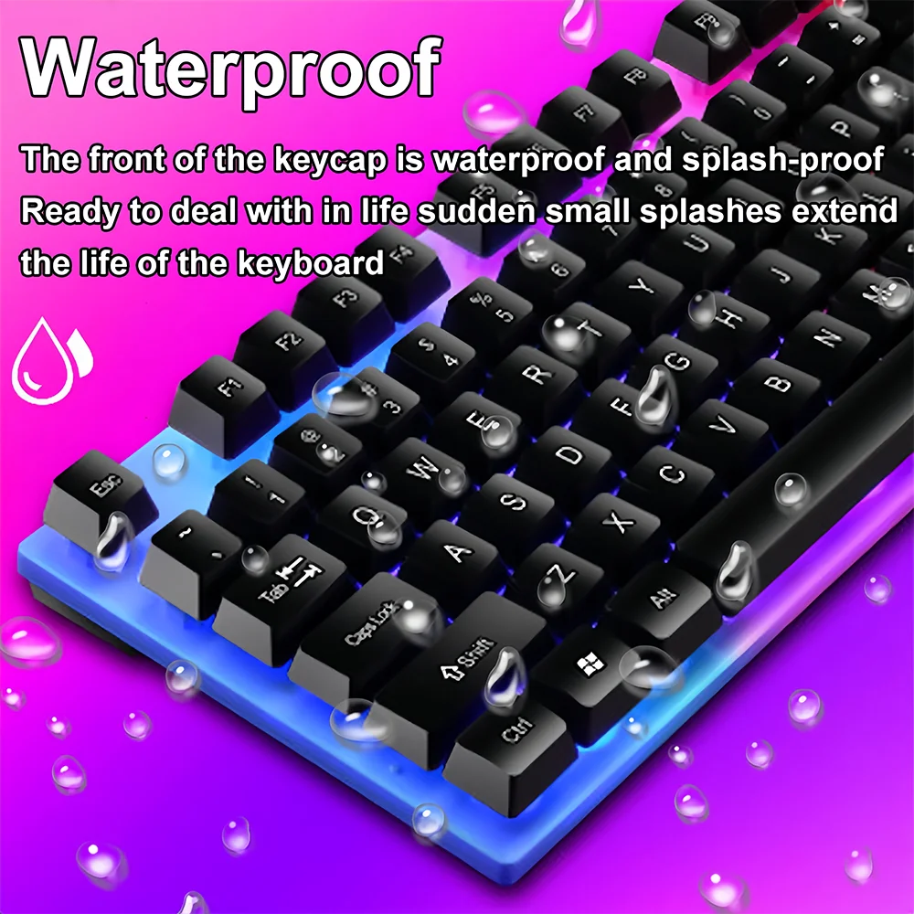 104 key Backlit Mechanical Keyboard Wired Gaming Keyboard Waterproof Luminous Keyboard for Gamer PC Laptop Office