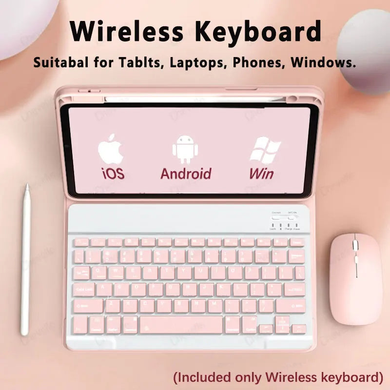 Wireless Bluetooth-compatible Keyboard For Android iOS Tablet Ultra-Thin 78 Keys Rechargeable Portable Compact Design for iPad