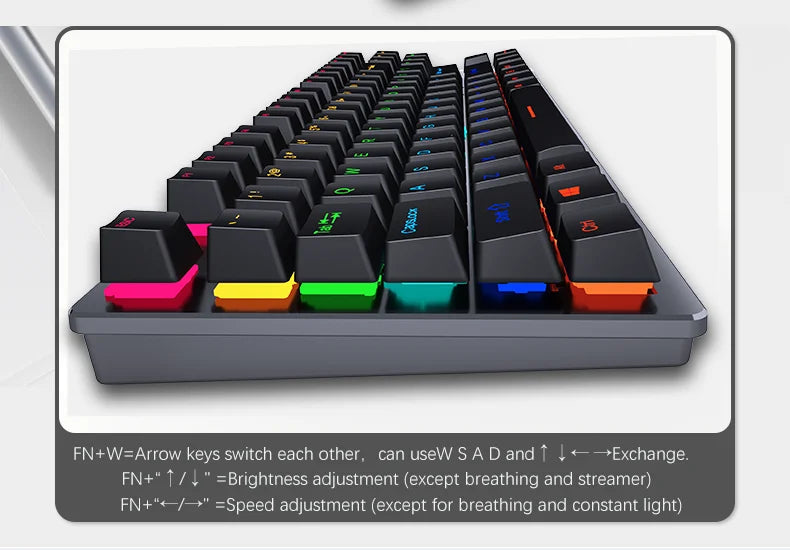 Backlit Gaming Mechanical Keyboard Gamer Mechanic Kit RGB PC USB Wired Keypad Keybord Ergonomic Computer Key Board Mini Teclado