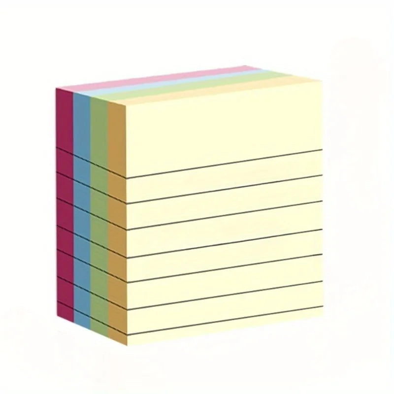 A Copy One Hundred Pages Self-Stick Lined Notes, Colorful Portable Memo Pads for Office, Home, School, Easy To Apply Notepad