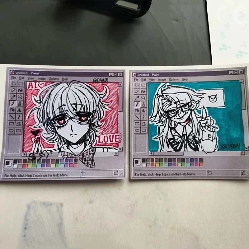 50/100 Sheets Vintage Computer Drawing Board Notepad - Retro Style Square Paper for Creative Illustration and Design