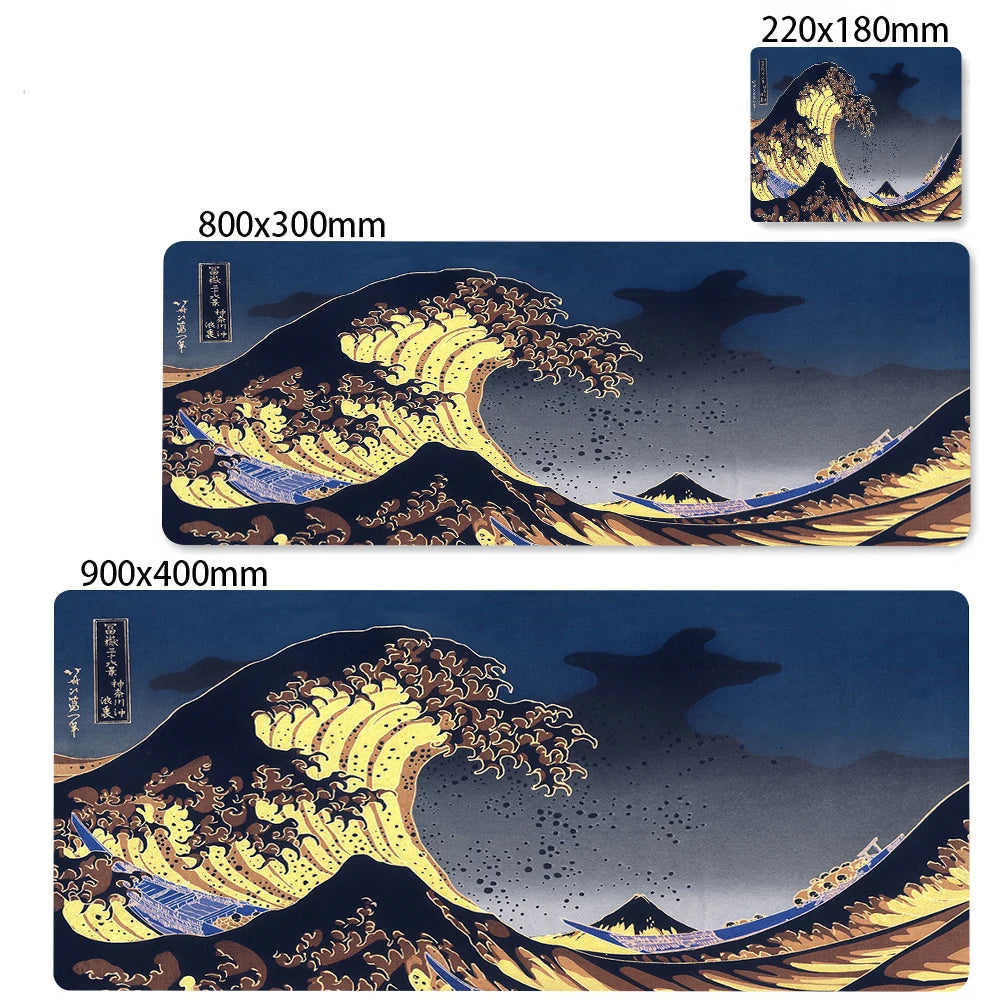 Large Mousepad Japan Great Wave Mousepads Keyboard Mat Deskpad Pc Game Desk Mats Company Mouse Pad Minimalist White Mouse Mats